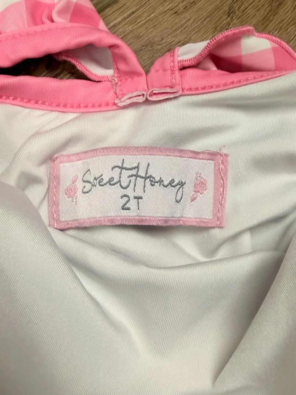 Sweet Honey 2T Starfish Ruffle Swimsuit Pink Aqua Boutique Coastal Beach Gingham